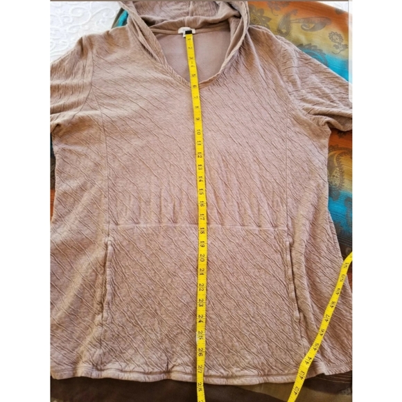 Mocha pullover hoodie 100% cotton pockets Large - Picture 4 of 8